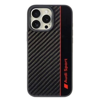 Audi Carbon Fiber Stripe iPhone 16 Pro Max 6.9" zwart/black hardcase AUS-TPUPCIP16PM-R8/D1-BK