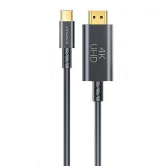 AWEI kabel CL-212T USB-C naar HDMI 4K 30Hz zwart/zwart