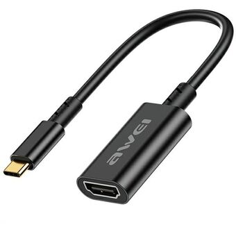 AWEI Adapter CL-217T USB-C/HDMI zwart/zwart 4k@30Hz