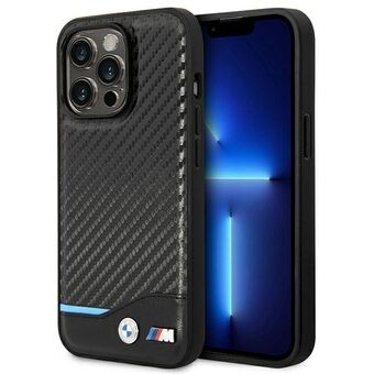 Etui BMW BMHCP14L22NBCK iPhone 14 Pro 6,1" zwart/zwarte Leren Carbon