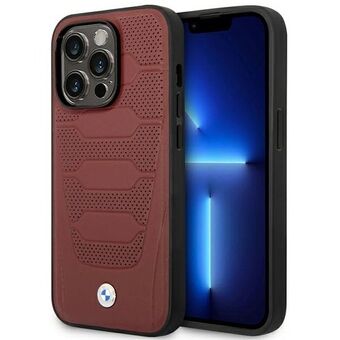 Hoesje BMW BMHMP14L22RPSR iPhone 14 Pro 6.1" Burgundy/burgundy leren stoelen Patroon MagSafe