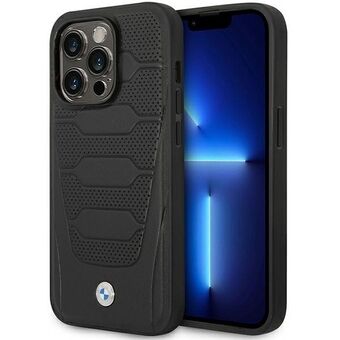 Case BMW BMHMP14L22RPSK iPhone 14 Pro 6.1" zwart/zwart leren stoelen Patroon MagSafe