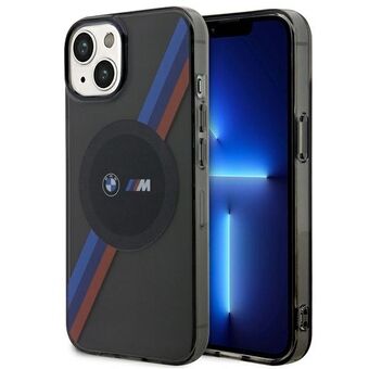 Hoesje BMW BMHMP14SHDTK iPhone 14 6.1" grijs/grijs Tricolor Stripes MagSafe