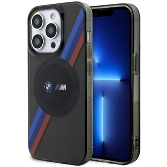 Hoesje BMW BMHMP14XHDTK iPhone 14 Pro Max 6,7" grijs/grijze hardcase Tricolor Stripes MagSafe