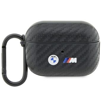 BMW BMAP2WMPUCA2 AirPods Pro 2 (2022/2023) hoesje zwart Carbon Dubbel Metalen Logo