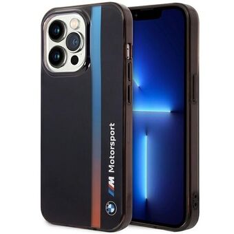 Hoesje BMW BMHCP14L22HVGV iPhone 14 Pro 6.1" zwart/zwart IML Tricolor Stripe