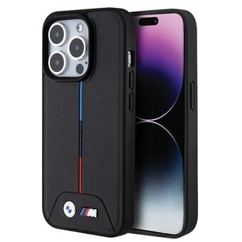 BMW BMHMP15L22PVTK iPhone 15 Pro 6.1" zwart harde hoes Quilted Tricolor MagSafe.