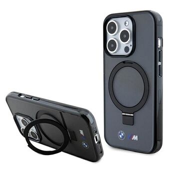 BMW BMHMP15LURSK iPhone 15 Pro 6.1" zwart/black hardcase Ring Stand M Collection MagSafe