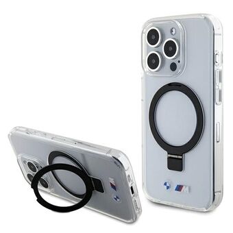 BMW BMHMP15LURST iPhone 15 Pro 6.1" transparante harde hoes Ring Stand M Collectie MagSafe