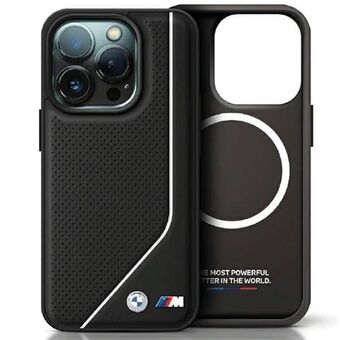 BMW BMHMP15S23PUCPK iPhone 15 / 14 / 13 6.1" zwarte hardcase Perforated Twisted Line MagSafe