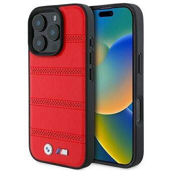 BMW BMHMP16L23PUSPR iPhone 16 Pro 6.3" rood/red hardcase M Perforated And Stitched Line MagSafe