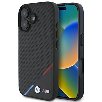 BMW BMHMP16S23PUDTK iPhone 16 6,1" zwart/black hardcase M Carbon Tricolor Line MagSafe