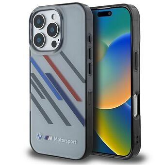 BMW BMHCP16L23HTRAG iPhone 16 Pro 6.3" grijs/grey hardcase Motorsport IML Random Stripes