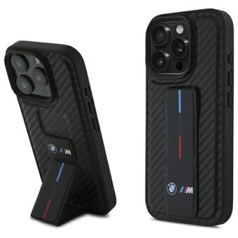 BMW BMHCP16XGSPCCK iPhone 16 Pro Max 6,9" zwart/black hardcase M Grip Stand Smooth and Carbon