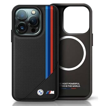 BMW BMHMP16L23PUTRK iPhone 16 Pro 6.3" zwart/black hardcase M Geweven Driekleurige Strepen MagSafe