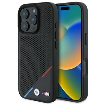 BMW BMHMP16X23PUPDK iPhone 16 Pro Max 6.9" zwart/black hardcase M Geperforeerde Tricolor Lijn MagSafe