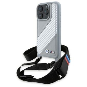 BMW BMHCP16L23PSCCG iPhone 16 Pro 6.3"    grijs/grey hardcase M Edition Carbon Stripe & Strap