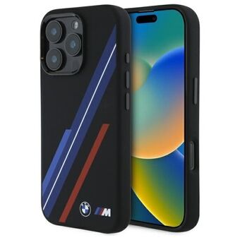 BMW BMHMP16L23SSPK iPhone 16 Pro 6.3" zwart/black hardcase Siliconen Willekeurige Lijnen MagSafe