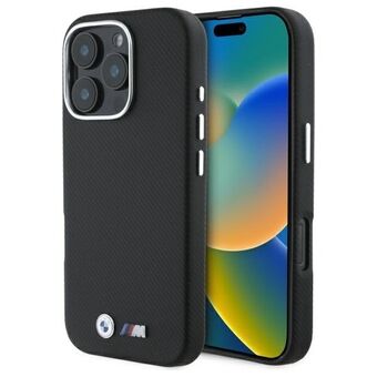 BMW BMHCP16L23PUFWKEV iPhone 16 Pro 6,3" zwart/black hardcase M Edition Kevlar omwikkeld metaal