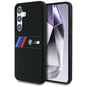 Etui BMW Siliconen Midden Tricolor         Strepen MagSafe voor Samsung Galaxy S25 zwart