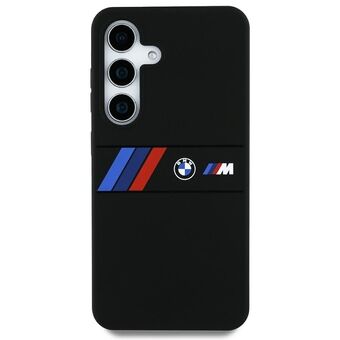 Etui BMW Silicone Midden Tricolor Strepen MagSafe voor Samsung Galaxy S25 Ultra zwart