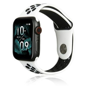 Beline horlogebandje Apple Watch Sport Silicone 42/44/45/49mm wit-zwart wit/zwart