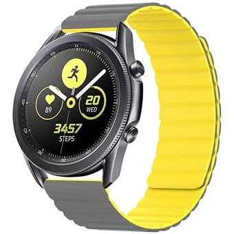 Beline horlogeband 20mm Magnetisch grijs/geel grijs/geel