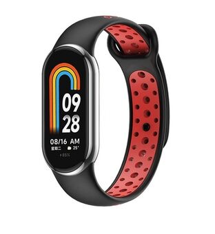 Beline pasek voor Mi Band 8, ontwerp zwart-rood