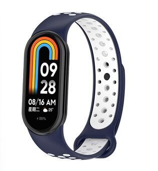 Beline pasek Mi Band 8 design niebiesko-biały /blauw-wit