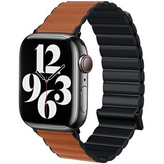 Beline polsband voor Apple Watch Magnetic Pro 38/40/41mm in het zwart/bruin, in een zwarte/bruine doos.