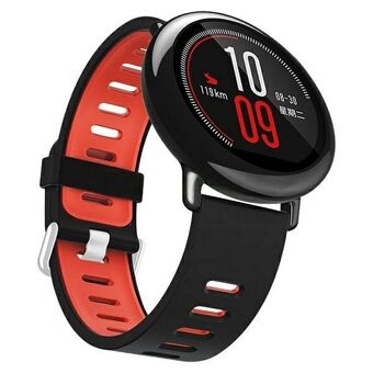 Beline pasek Watch 22mm Dubbele Kleur Silicone zwart-rood zwart/rood doos