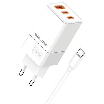 Beline Ład. siec. 2x USB-C + 1x USB 65W + kabel USB-C biały/white PD 3.0 + QC 3.0 BLN3CW65C GaN

Beline Oplader voor Stopcontact 2x USB-C + 1x USB 65W + Witte USB-C Kabel PD 3.0 + QC 3.0 BLN3CW65C GaN