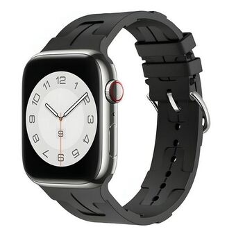 Beline riem voor Apple Watch Silicone Ultra 38/40/41 mm zwart / zwarte doos.