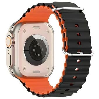 Beline horlogebandje Apple Watch Silicone Waves 38/40/41mm zwart-oranje /zwart-oranje doos.