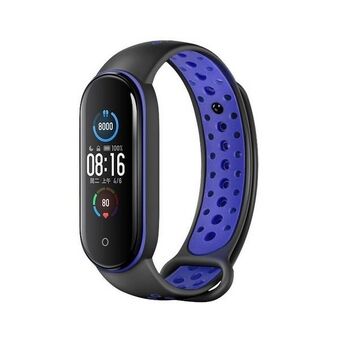 Beline bandje Design Mi Band 7/6/5 zwart-blauw /black-blue