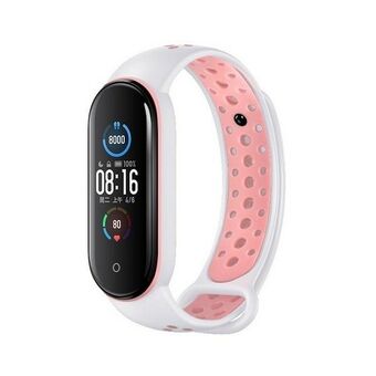 Beline band Design Mi Band 7/6/5 wit-roze /white-pink