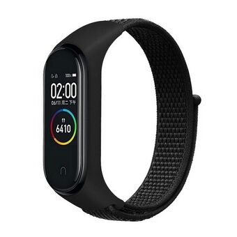 Beline riem Mi Band 7/6/5/4/3 NylonLoop zwart/black