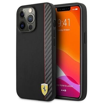 Ferrari FESAXHCP13XBK iPhone 13 Pro Max 6,7" zwart hardcase On Track Carbon Stripe