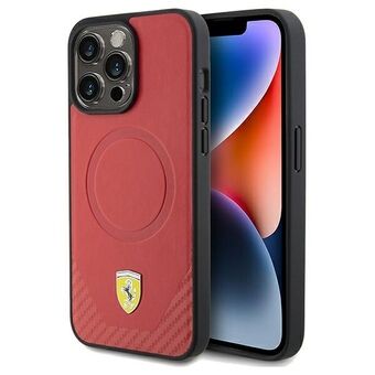 Ferrari FEHMP15LPTER iPhone 15 Pro 6.1" rood hardcase Carbon Metal Logo MagSafe