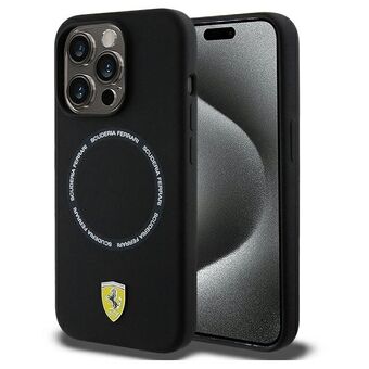 Ferrari FEHMP15XSBAK iPhone 15 Pro Max 6.7" zwart/black hardcase Gedrukt Ring MagSafe