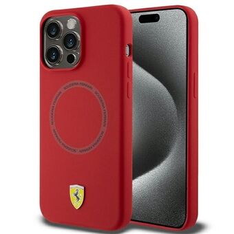 Ferrari FEHMP15XSBAR iPhone 15 Pro Max 6.7" rode hardcase met bedrukte ring MagSafe.