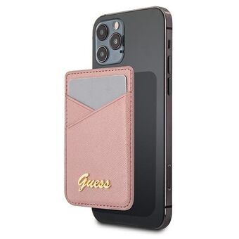 Guess Wallet Card Slot GUWMSSASLPI MagSafe Saffiano roze / roze