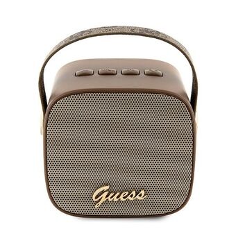 Raad eens, Bluetooth-luidspreker GUWSB2P4SMW Speaker mini bruin met 4G Lederen Script Logo met riem.