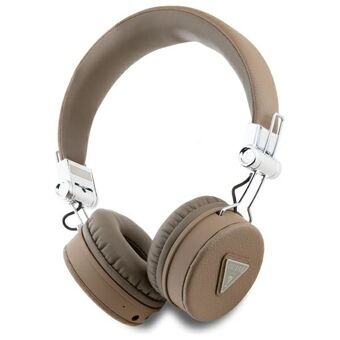 Guess Bluetooth ENC over-ear koptelefoon GUBH70PGTSPSW bruin/bruin Grained Classic Round Shape