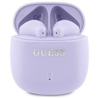 Guess Bluetooth-hoofdtelefoon GUTWSJ14ESGU TWS + docking station paars/purple Printed Classic Logo