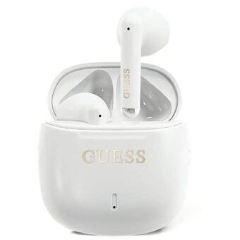 Guess Bluetooth-hoofdtelefoon GUTWSJ14ESGH TWS + dockingstation wit/wit Gedrukt Klassiek Logo