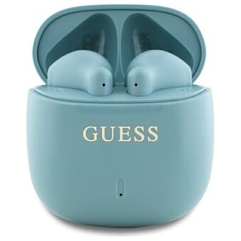 Guess Bluetooth-hoofdtelefoon GUTWSJ14ESGQ TWS + dokstation turquoise/turquoise Printed Classic Logo