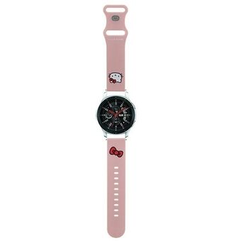 Hallo Kitty Pasek Uniwersalny HKUWLSCHBLP met roze siliconen Kitty hoofd riempje 22mm.