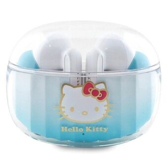 Hallo Kitty Bluetooth-koptelefoon HKTWSHDGKEQ TWS + oplaadstation blauw met verloop van kleuren elektroplating-logo