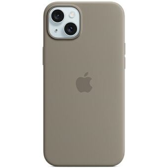 Etui Apple MT133ZM/A voor iPhone 15 Plus 6.7" MagSafe, kleur popielatig bruin/klei, Siliconen hoesje.